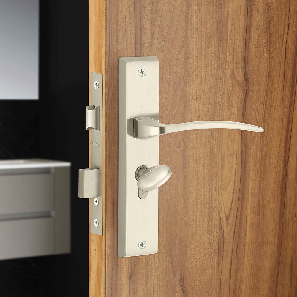 IPSA Azure Iris Handle Series Door Handle 10" Plate With Coin and Knob Cylinder Finish FSS